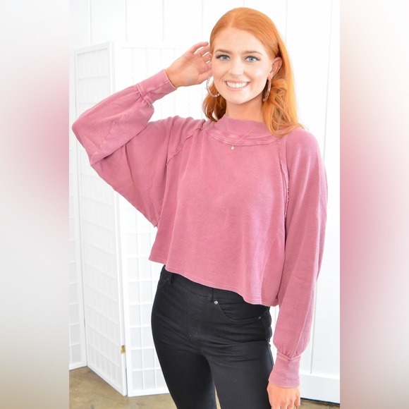 🆕FREE PEOPLE Dreamy Mulberry Fun Times Turtleneck - Picture 6 of 15